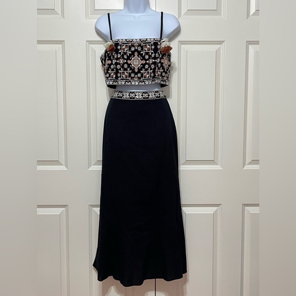 Anthropologie Tie-Front Button Down Shirt and Midi Skirt Set - Picture 8 of 12